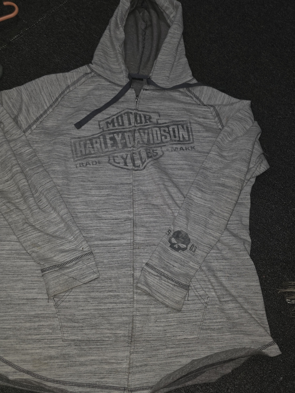 Harley-Davidson Men's Gray Zip-Up Hoodie Jacket